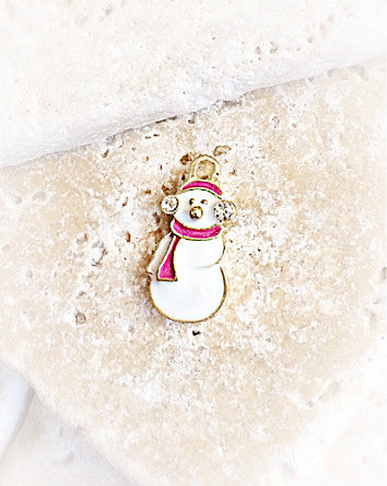 winter wonderland tru.gigs™ charm | enamelled snowman with crystals