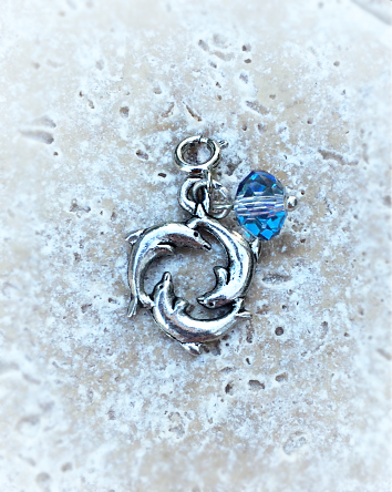 seashore / tropical tru.gigs™ charm | dolphins with ice crystal