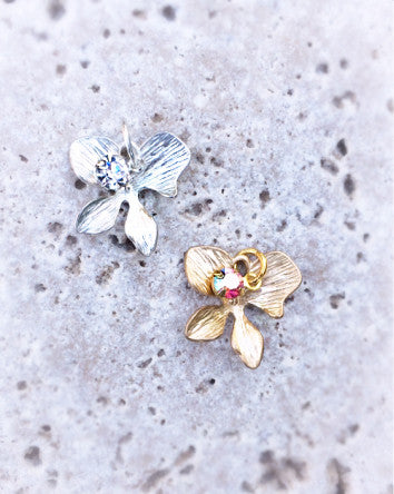 seashore / tropical tru.gigs™ charm | orchids with crystal