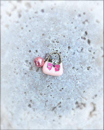 purse & shoe favorites tru.gigs™ charm | petal pink pearl & purse
