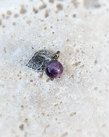 back to nature / autumn tru.gigs™ charm | amethyst with silver leaf