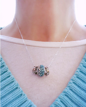 frozen irridescent ice crystals with sterling silver chain