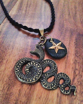 bronze viper ally on stealth black twist cord | neckwear