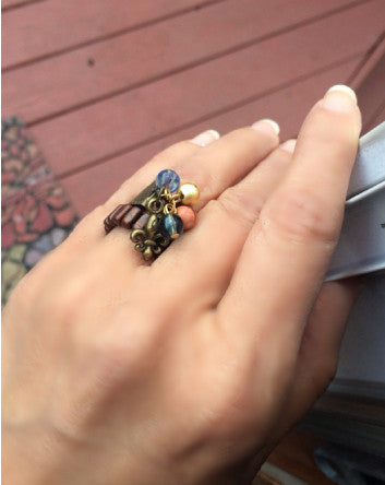 quaryd brick ring—satin sienna umber & iridescent copper-feature