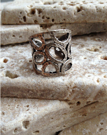 matte silver open cobblestone ring | fashion accessories