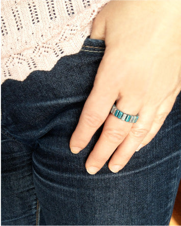 quaryd brick ring—satin and polished turquoise-feature