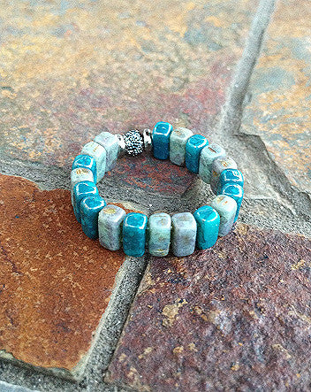 quaryd brick ring—satin and polished turquoise