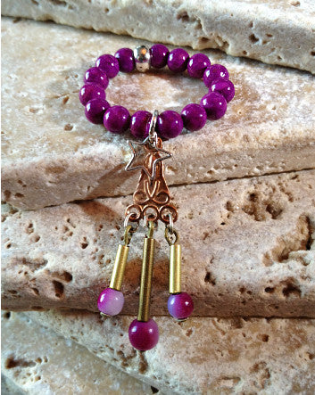 quaryd ring 4mm with tru.gigs—violet riverstone with windchime