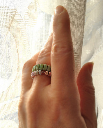 quaryd brick ring—pale green picasso-feature