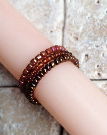 quaryd trio set rings—cafe, copper & olde rose metallic