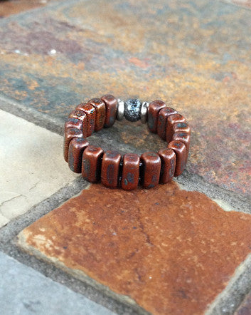 quaryd brick ring—satin sienna umber & iridescent copper