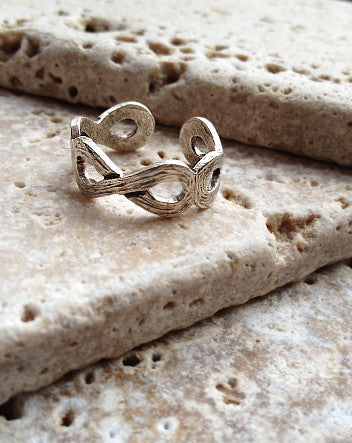 matte silver infinity ring—feature