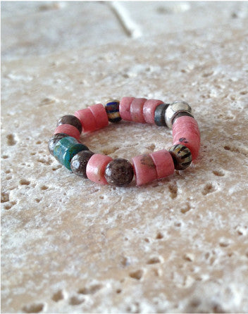 quaryd ring—rhodonite & brown obsidian with teal stone accents-feature