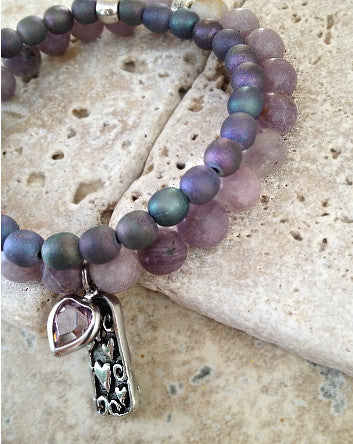 quaryd 6mm bracelet in matte iris purple slate