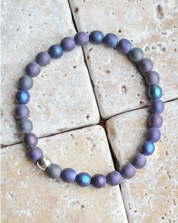 quaryd 6mm bracelet in matte iris purple slate